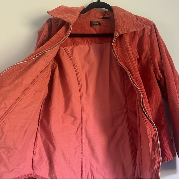 Corduroy Route 66 Salmon Color Full Zip Up Shirt Jacket Size Large - Picture 8 of 10